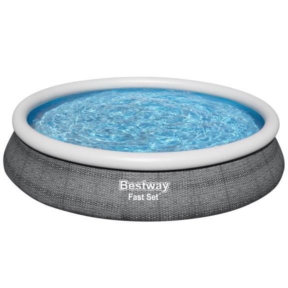 Bestway Fast Set 15' x 33" Round Inflatable Outdoor Above Ground Pool Set