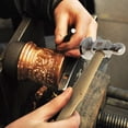 thumbnail image 6 of The Beadsmith Two-Sided Chasing Hammer - 10.75 Inches Wooden Handle, 2.25” Steel Head with a 14mm Ball Pein & 1.1"/ 28mm Domed Face - Tool Used to Add Texture and Dimension to Metalwork, 4oz./113g, 6 of 7
