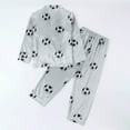 thumbnail image 6 of BJUTIR Boys Clothes Set Long Sleeve Pajama Dinosaur Print Rocket Football Kids Homewear Soft Comfy Loungewear Two Piece Outfit Athletic Fit Clothing Set Size 13-14 Years, 6 of 9