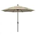 thumbnail image 1 of California Umbrella Parasol de Marché Rond 11 Pieds en Aluminium, Manivelle, Inclinaison du Collier, Mât Bronze, Pacifica Beige, 1 of 2