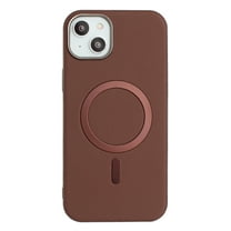Allytechgroup iPhone 13 Case with Magnetic Ring, Compatible with Magsafe Slim Back Cover Flannel Inner Lining Shockproof Protective Phone Case for Apple iPhone 13, Brown