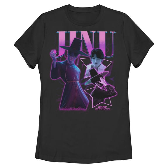 Womens KPop Demon Hunters Jinu Saja Collage T Shirt