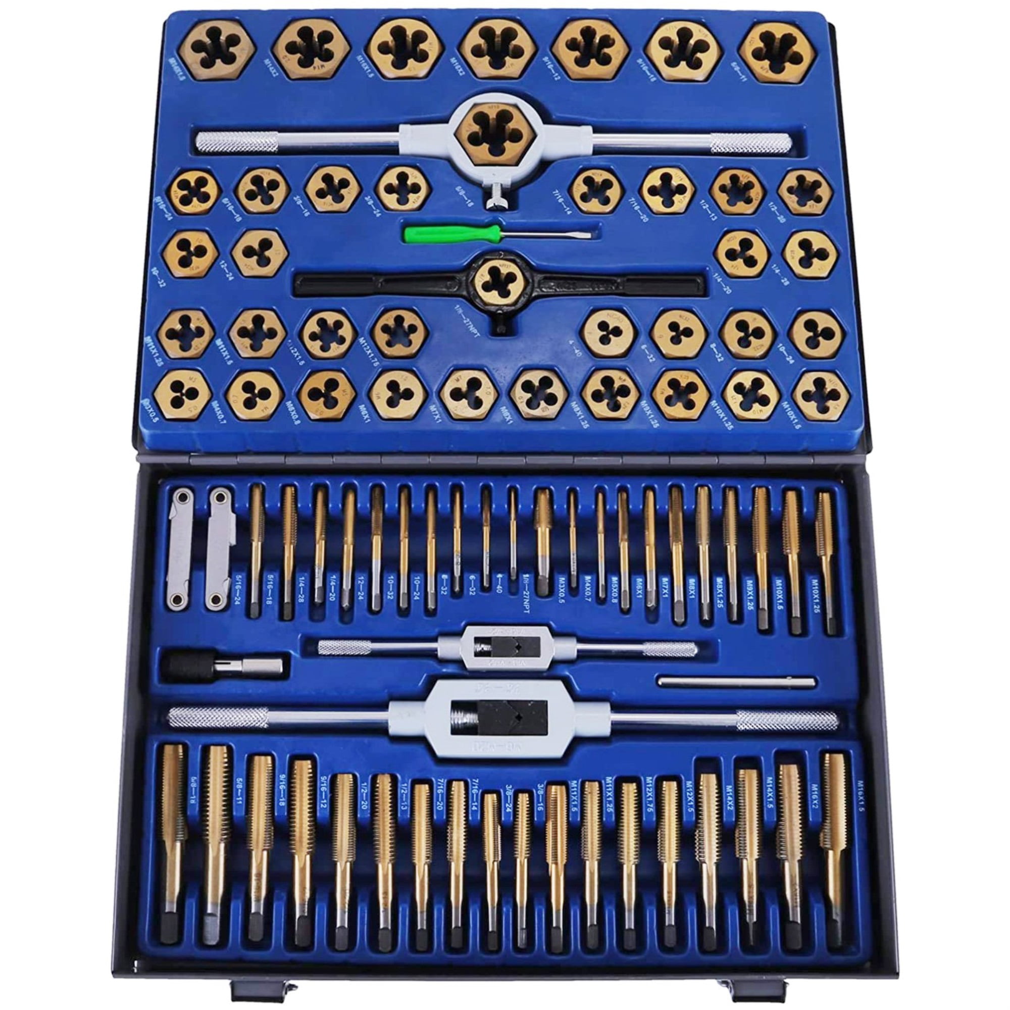 86pc Tap and Die Combination Set Tungsten Steel Titanium SAE AND METRIC Tools 