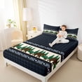 thumbnail image 4 of Manfei Jungle Wildlife Bear Twin Sheet Sets,Rustic Farmhouse Cabin Twin Fitted Sheet,Blue Black Checkered Flat Sheet For Men Women,Breathable Home Decor,3-Piece, 4 of 7