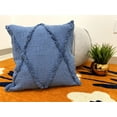 thumbnail image 6 of Ox Bay Sara 18" x 18" Denim Shag Diamond Cotton Adult Decorative Throw Pillow, 6 of 8