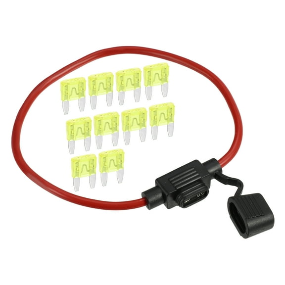 Unique Bargains 1 Set 20A Mini Blade Stye Fuse 12 AWG Fuse Holder 12 Gauge Fuse Holder Blade Style Inline Fuse Holder
