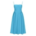 thumbnail image 3 of Gspmoly Robe Femme, Mode Féminine Couleur Unie Style Dopamine Bretelles Réglables Robe à Bretelles avec Poche Robe à Col Rond Robe Cocktail pour Femmes jusqu'à 60 % de Rabais, 3 of 5