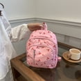 thumbnail image 2 of 91263# Mochila pequeña y fresca para escuela secundaria femenina universitario mochila para niña mochila Harajuku para mujer mochila estampada nailon-PZ20240715014838 rosa, 2 of 8