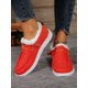 thumbnail image 2 of Women's Casual Outdoor Velvet Material Lace-up Flat Shoes In Black, Warm Lining, 2 of 3