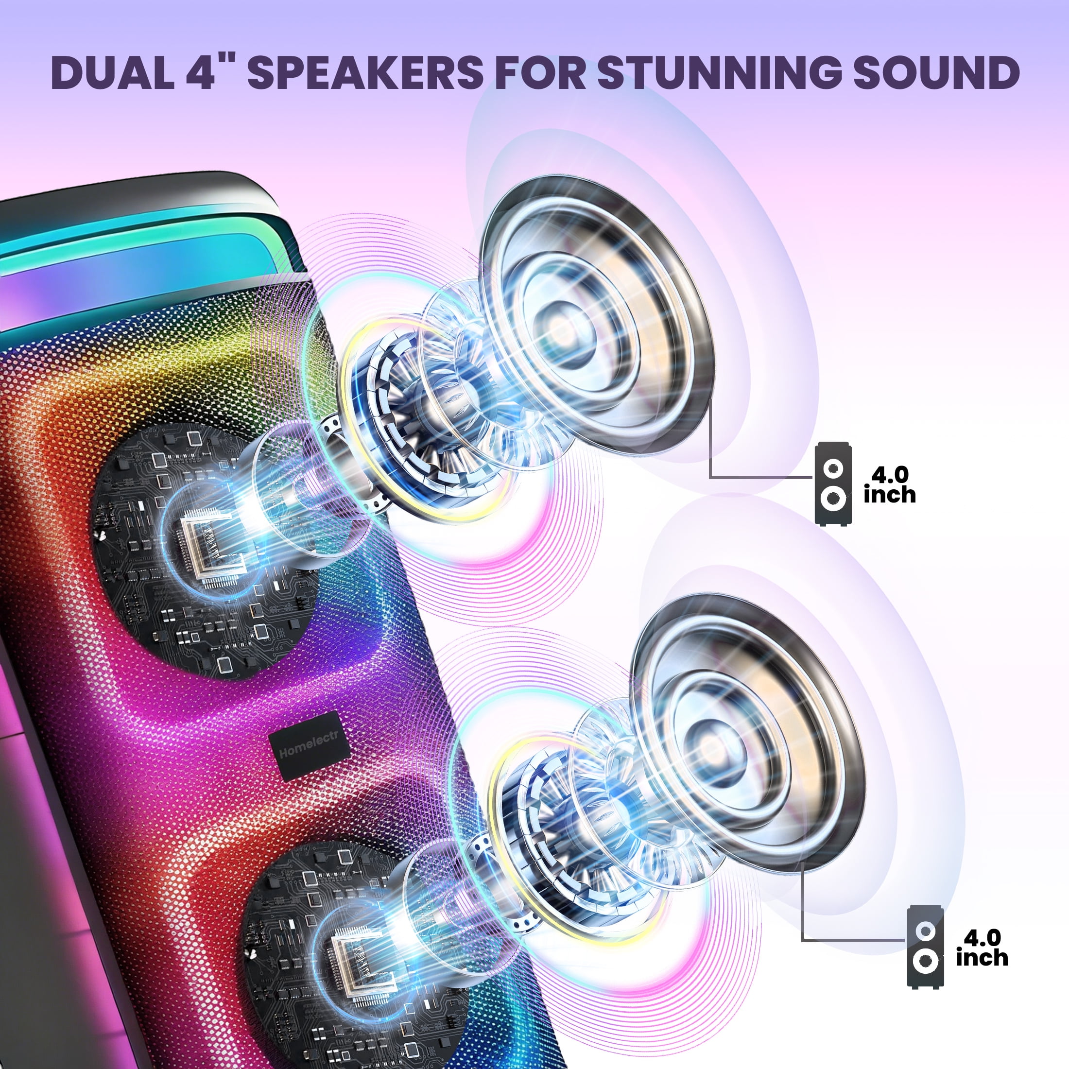 16.73" Karaoke Machine for Adult & Kids, Home Karaoke System with Microphone, Portable Bluetooth Party Speaker, Christmas Birthday Gifts