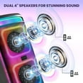 thumbnail image 3 of 16.73" Karaoke Machine for Adult & Kids, Home Karaoke System with Microphone, Portable Bluetooth Party Speaker, Christmas Birthday Gifts, 3 of 8
