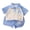 Blue, variant on Boys Outfit Set Size 4 Years-5 Years Summer Short Sleeve Two Piece Set Loose Two Piece Fashion Childrens Wear Toddler Boy Outfit Grey