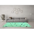 thumbnail image 3 of Ahgly Company Indoor Rectangle Solid Turquoise Blue Modern Area Rugs, 2' x 5', 3 of 4