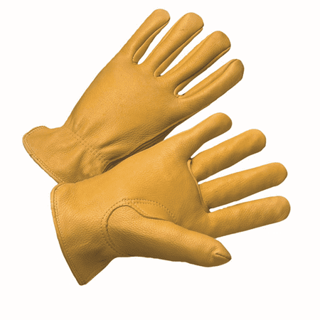 

West Chester 9925K Standard Grain Deerskin Leather Driver Gloves - [Pack of 12] Large Work Gloves with Shirred Elastic Wrist Gunn Cut Keystone Thumb