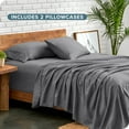 thumbnail image 6 of Bare Home Luxury Bed Sheet Set - Premium 1800 Collection - 4 Piece - Twin-XL, Gray, 6 of 8