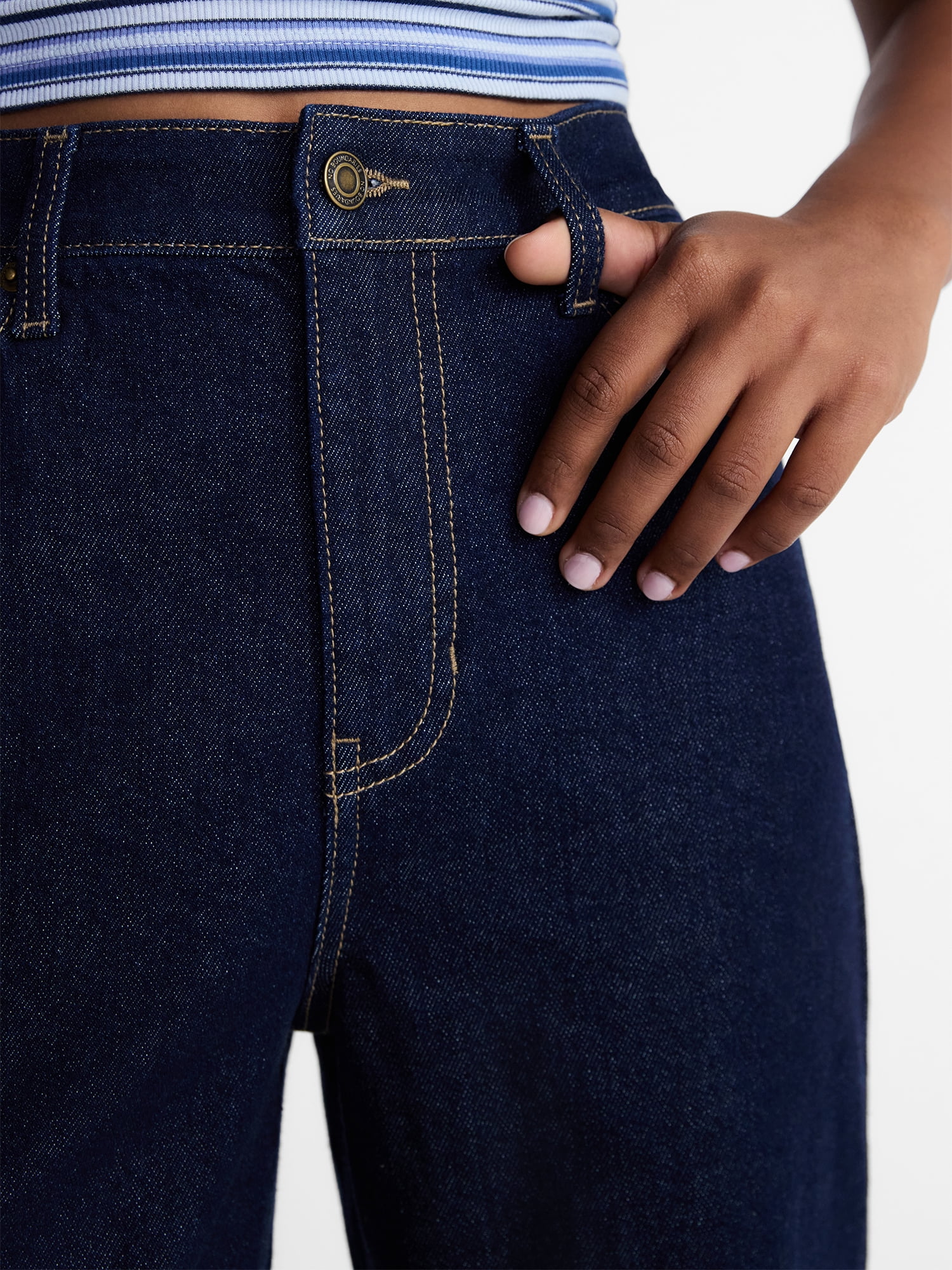 No Boundaries High Rise Baggy Wide Leg Jeans, 32'' Inseam, Women's and Women's Plus, Sizes XXS-4X