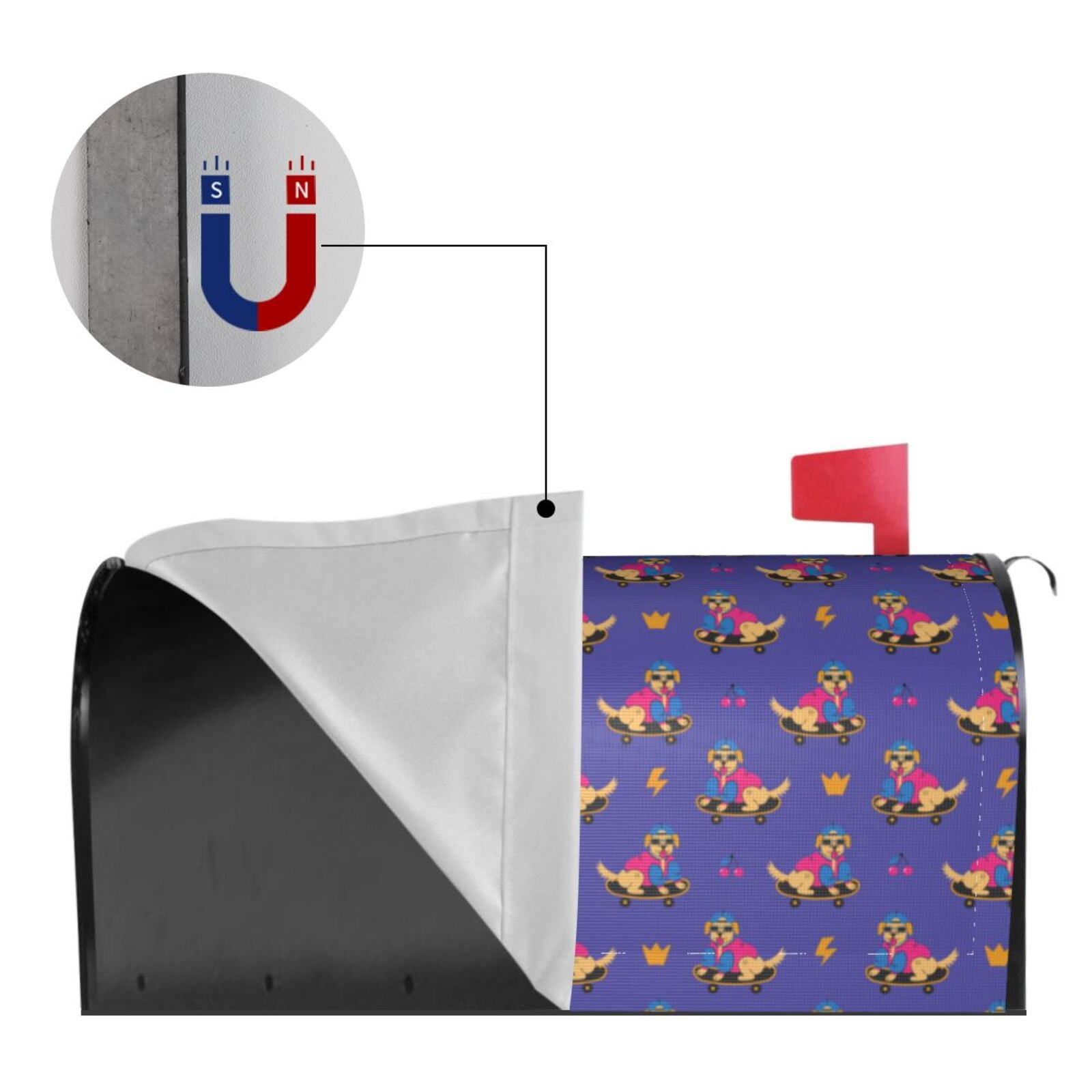 Xecao Labrador Retriever Dog for Mailbox Cover with Magnetic Strips, Waterproof and Sunscreen, Adds a Decorative Touch to Your Garden Yard.