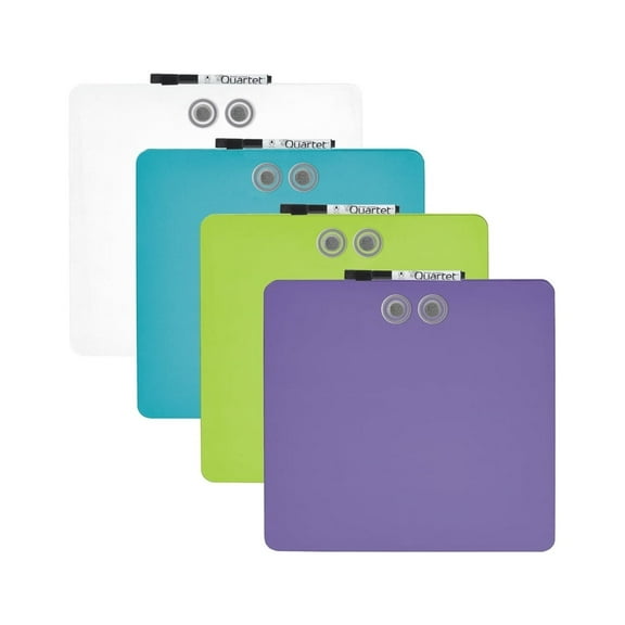 Quartet  TSQ1212 11.5" X 11.5" Assorted Colors Square Magnetic Whiteboards