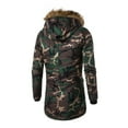 thumbnail image 4 of Penkiiy Men Mid-length Hooded Camouflage Zipper Buttons Warm Collar Cotton Jacket Coats Bomber Jacket Cotton Blend Army Green on Sale, 4 of 4