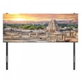 thumbnail image 3 of East Headboard, Viruphaksha Building View up from the Hills Sunset Above City Buildings Rock Tower, Upholstered Decorative Metal Bed Headboard with Memory Foam, Full Size, Orange Cream, by Ambesonne, 3 of 4