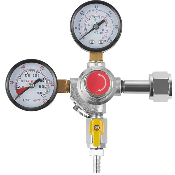 VEVOR CO2 Regulator Gauge with Check Valve for Draft Beer Homebrew CGA320