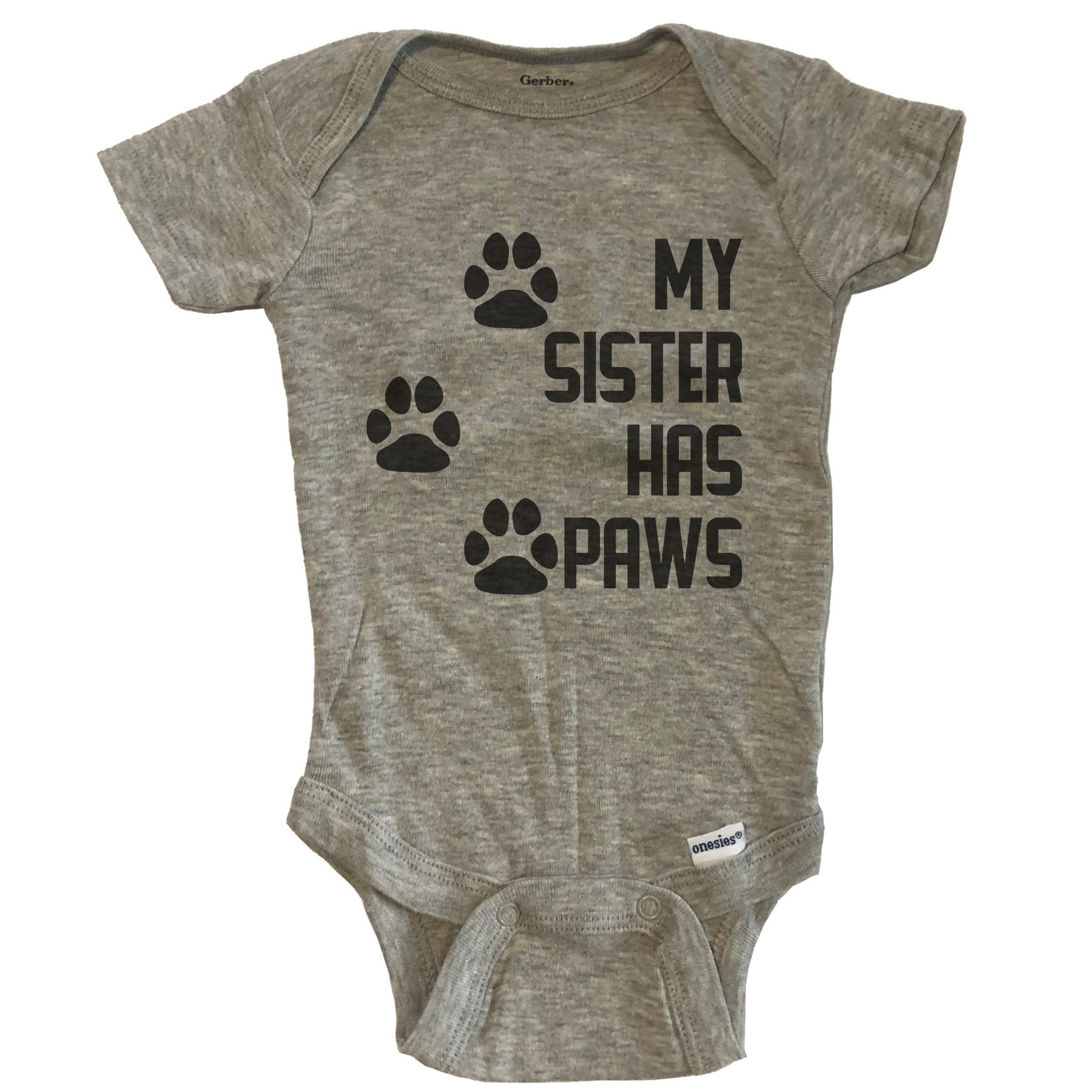 cat dog paws My Big brother has Paws short sleeve red baby grow bodysuit 