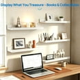 thumbnail image 6 of Sindcom 16inch Floating Shelves for Wall, Wall Shelves for Decor Storage, Wall Mounted Wood Shelves for Bedroom, Living Room, Bathroom, Kitchen, Picture Ledge Shelves, 5 Pack, White, 6 of 8