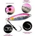 thumbnail image 2 of BLUEWING Fishing Lures Saltwater Fishing Lures Vertical Jigs for Saltwater Fish, Slow Fall Pitch Fishing Lures with Hook, 200g Pink, 2 of 7