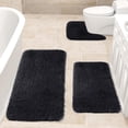 thumbnail image 4 of Bath Rugs 3 Set, Bathroom Rugs, Toilet Mats Universal Soft Comfortable Water Absorption, Bath Mats Non-Slip Thick Machine Washable, 4 of 8