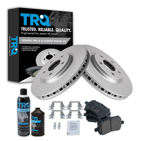 TRQ Front Ceramic Brake Pad & Coated Rotor Kit w/Chemicals for Malibu G5 G6 HHR BKA23853 Fits select: 2004-2012 CHEVROLET MALIBU, 2005-2007 CHEVROLET COBALT