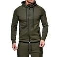 thumbnail image 2 of Men‘s Autumn Folded Long Sleeve Hooded Cardigan Jacket Top, 2 of 6