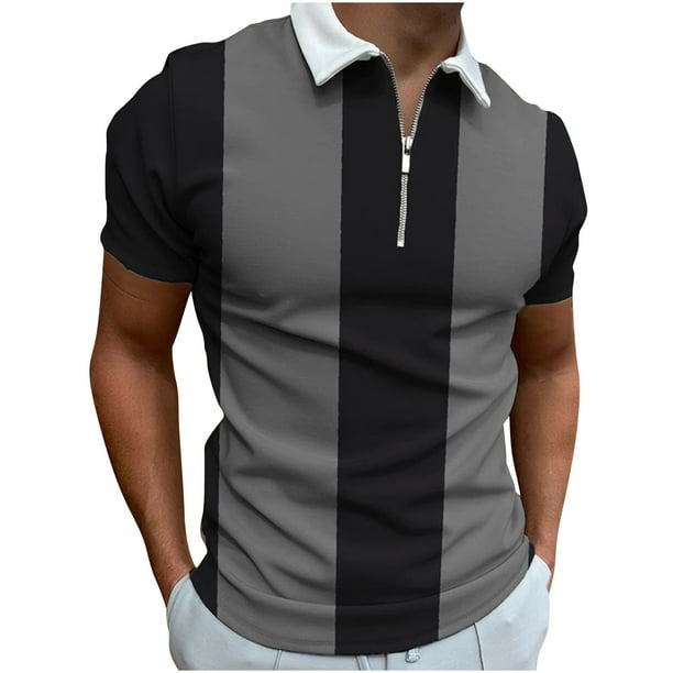 Camisetas con Cuello en V Hombres de Moda Impresa de Manga Corta, Camiseta Casual con Cuello en V para la Primavera Y el Uso Diario