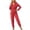 01-Watermelon Red515, variant on Wxolcjlv Ear Hood Fleece Onesie for Women Zip Up Long Jumpsuit Sleepwear Loungewear