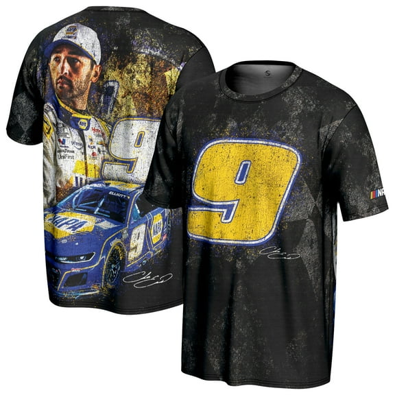 Men's ProSphere Black Chase Elliott All Over Print T-Shirt