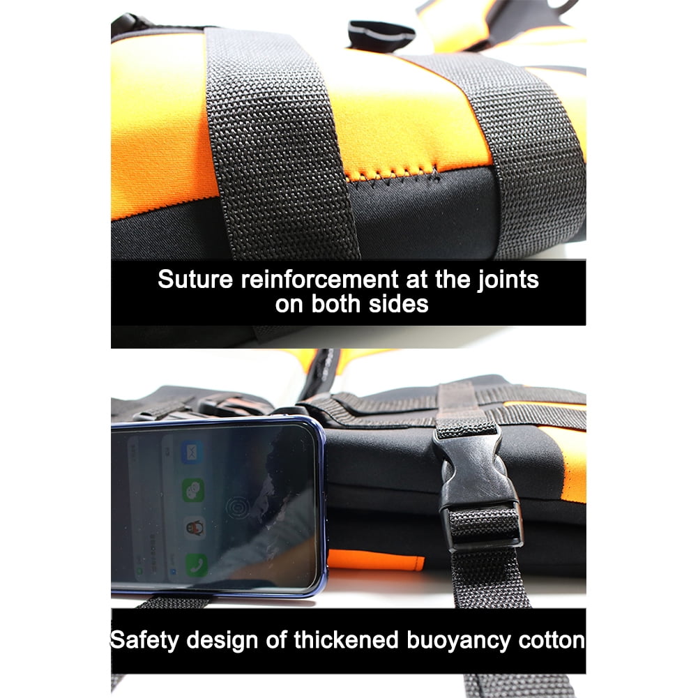 Adult Universal Life Vest,Drifting Snorkeling Buoyancy Suit For Adults, Great for Boating,Fishing,Tubing,&Other Water(Orange L)