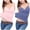 Blue, variant on QUINDOS 2 Pack Tank Tops for Women Athletic with Built in Bras Removable Summer Camisoles for Women Sleeveless Spaghetti Strap V-Neck Exercise Multi Pack Cami Shirts Solid Color Undershirts