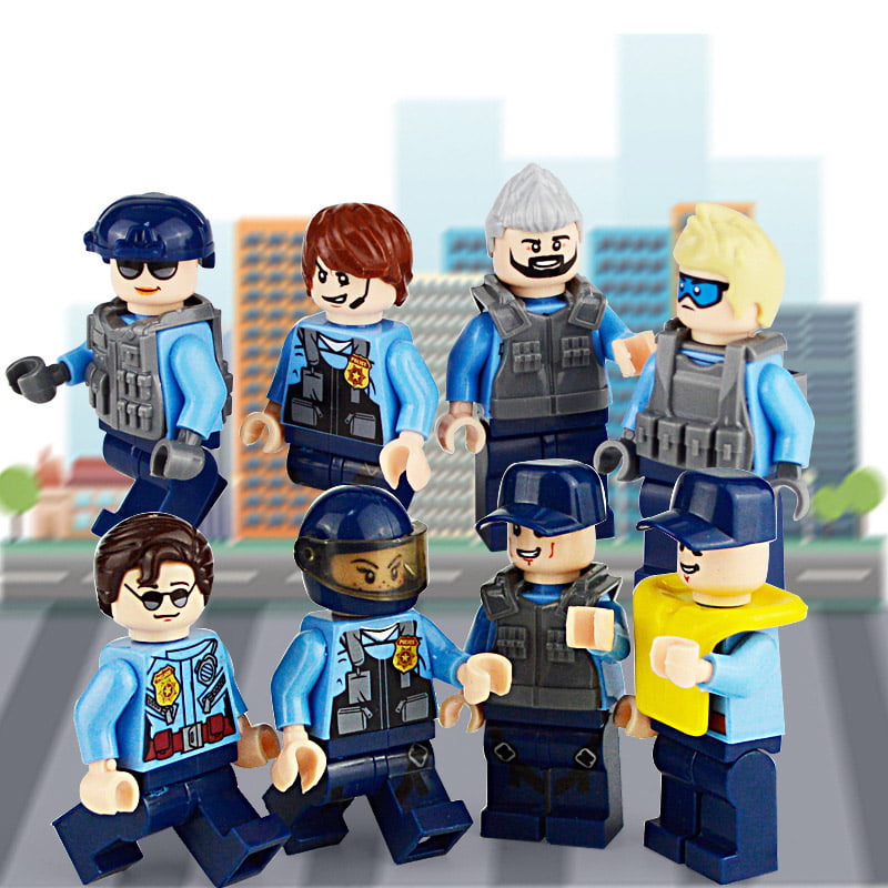 8pcs NEW Swat Team Mini Figures With Accessories Fits Lego FREE POST 