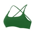 thumbnail image 4 of VISALY Sports Bras For Women Racerback Bra Women's Sports Bra Padded Crossed Back Bustier Without Underwire Spaghetti Straps For Yoga Fitness wireless bras Padded Bra Comfortable Bras Green S, 4 of 9