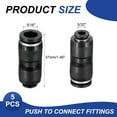thumbnail image 2 of Uxcell 5 Pcs Push to Connect Fittings Reducing 5/16" Tube OD x 5/16" Tube OD Straight Pneumatic Quick Connector, Black, 2 of 7