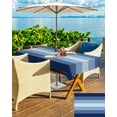 thumbnail image 5 of Navy Blue Stripes Outdoor Tablecloths with Umbrella Hole and Zipper, Waterproof/Stain Resistant Rectangle Table Cloth 60x120 Patio Table Cover for Picnic/Party Gradient Modern Minimalist Geometric, 5 of 6