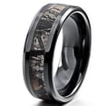 thumbnail image 2 of 8mm Mens Black/Silver Camo Tungsten Carbide Ring Camouflage Comfort Fit Wedding Band, 2 of 10