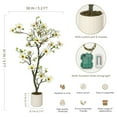 thumbnail image 2 of 4FT Faux Southern Magnolia Plants Yellow Flowered Magnolia for Yard Patio Home Office Arrangement Decor Artificial Magnolia Tree with 66 Realist Touch Flowers 72 Vivid Leaves White Pot Dry Mosses, 2 of 8