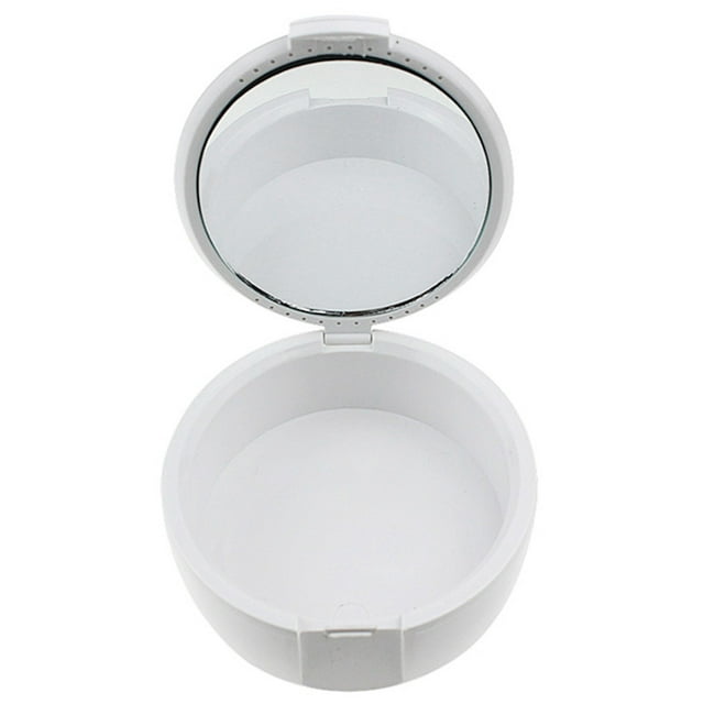 Denture Box Creative Portable Mirror Design Denture Bath Case Denture Container