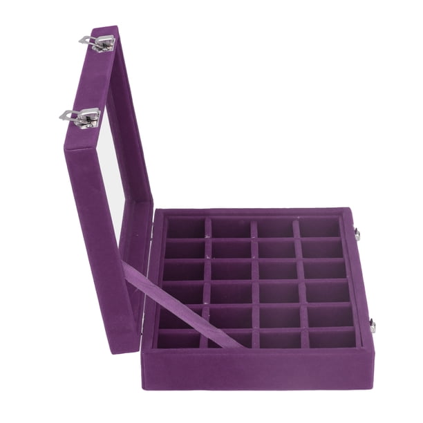 Joyero Pequeño De Terciopelo, Organizador De 24 Compartimentos, Joyero, Caja De Almacenamiento Para Pendientes Y Anillos, Joyero Con Cerraduras