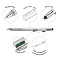 thumbnail image 4 of 4pcs 6 in 1 Multitool Tech Tool Pen Gifts for Men with Ballpoint Pen, Ruler, Screwdriver, Stylus, Silver, 4 of 5