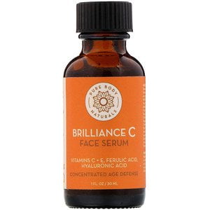 Pure Body Naturals, Brilliance C Face Serum, 1 fl oz (30 ml) (Pack of