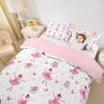 thumbnail image 2 of Castle Fairy Lovely Ballerina Girl Bedding,Bow Heart Butterfly Pattern Duvet Cover Full,Pink White,1 Duvet Cover and 2 Pillowcases, 2 of 6