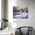 thumbnail image 3 of JEUXUS  - Canvas Wall Art - Winter Forest Snow Village - Modern Home Art Stretched and Framed Ready to Hang, 3 of 4