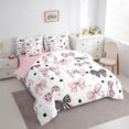 thumbnail image 3 of Homewish Girls Cartoon Bowknot Twin Bedding Sets 7-Piece,Polka Dots Stripes Bedding Comforter Set Microfiber,Stars Print Breathable Sheet Sets,Luxury Bedroom Decor,Reversible, 3 of 8