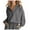 A-Grey, variant on Womens Hoodies Pure Color Long Sleeve Fashion Loose Hooded Pullover Women Spring Autumn V Neck Blouse Casual Loose Hoody Sweatshirts